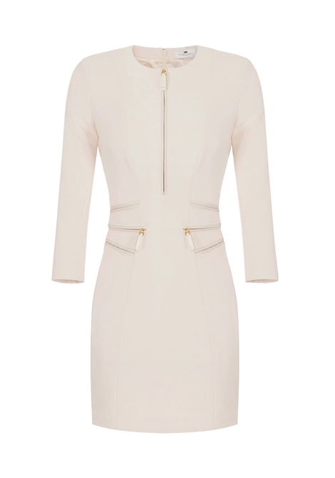 Abito Elisabetta Franchi donna AB82356DZ9 Latte con dettaglio zip ELISABETTA FRANCHI | Abiti | AB82356DZ9